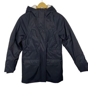 Abercrombie‎ & Fitch Sherpa Lined Parka Jacket Black Size Small Water Resistant